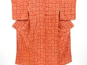 アンティーク　本総絞り格子に抽象模様着物